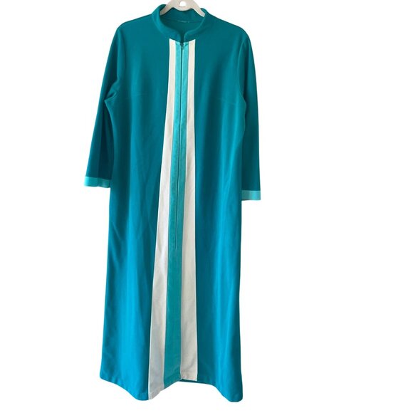 Vanity Fair Vintage Womens Robe Size Medium Green Dacron Pocket Casual - Picture 10 of 11